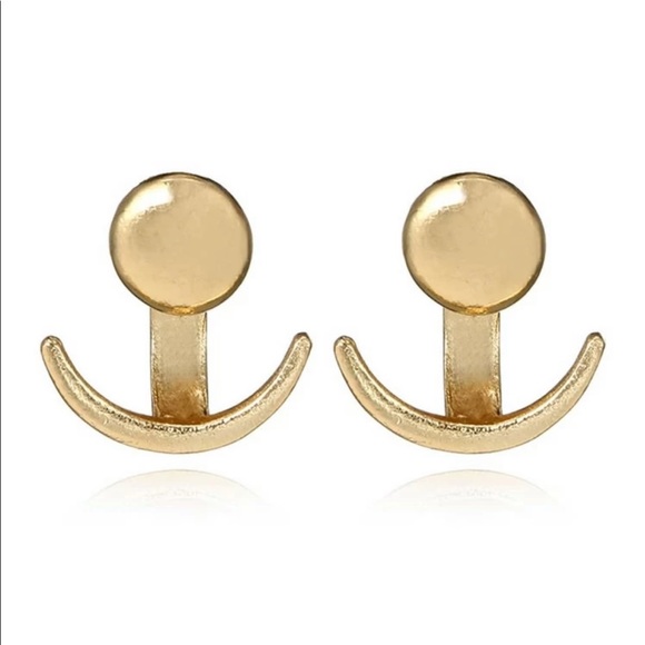 • Reina • Gold Disc Stud Earrings Jackets - Picture 2 of 4